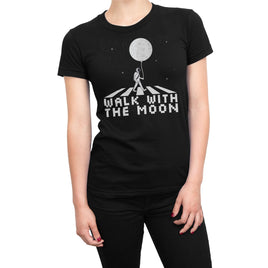 Astronaut Walk With The Moon Zebra Cross Design Organic Womens T-Shirt