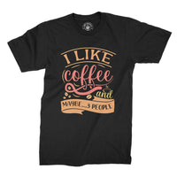 
              I like Coffee And Maybe 3 People Pink And Peach Design Organic Mens T-Shirt
            