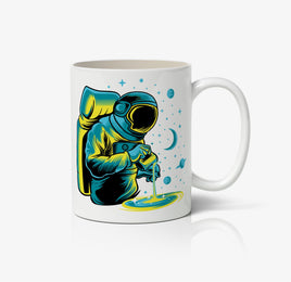 Astronaut Making Coffee Art Ceramic Mug