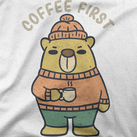 
              Coffee First Bear Design Organic Mens T-Shirt
            
