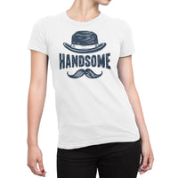 
              Handsome Hipster Hat Moustache Design Organic Womens T-Shirt
            