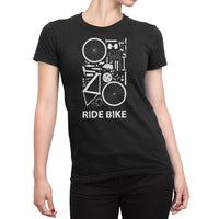 
              Ride Bike Cycle Parts Design Organic Womens T-Shirt
            