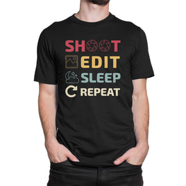 Shoot Edit Sleep Repeat Photographer Organic Mens T-Shirt