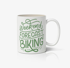 Weekend Forecast Biking Ceramic Mug