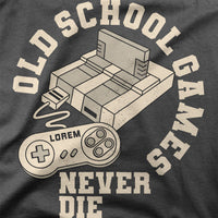 
              Old School Games Never Die Retro Design Organic Mens T-Shirt
            