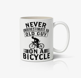 Never Underestimate An Old Guy On A Bicycle Ceramic Mug