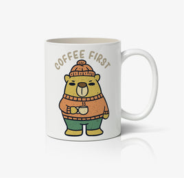 Coffee First Bear Design Ceramic Mug