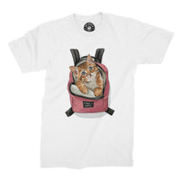 
              Cat Say Cheese In Backpack Organic Mens T-Shirt
            