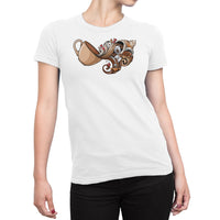 
              Coffee With Cream Doghnuts And Sweet Design Organic Womens T-Shirt
            