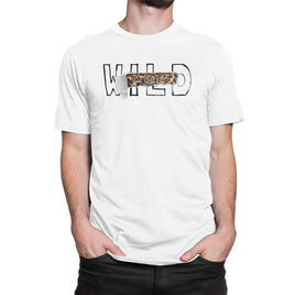 Wild Leapord Print Tear Design Organic Mens T-Shirt
