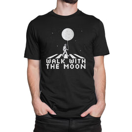 Astronaut Walk With The Moon Zebra Cross Design Organic Mens T-Shirt