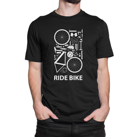 Ride Bike Cycle Parts Design Organic Mens T-Shirt