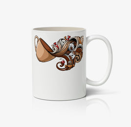 Coffee With Cream Doghnuts And Sweet Design Ceramic Mug