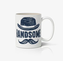 Handsome Hipster Hat Moustache Design Ceramic Mug