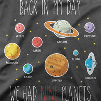
              Back In My Day We Had 9 Planets Organic Womens T-Shirt
            