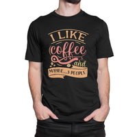 
              I like Coffee And Maybe 3 People Pink And Peach Design Organic Mens T-Shirt
            