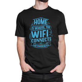 Home Is Where WIFI Connects Automatically Organic Mens T-Shirt