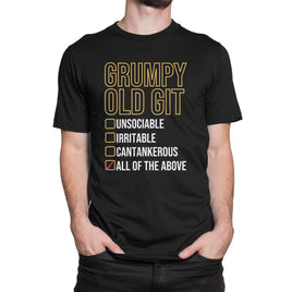 Grumpy Old Git Funny Check List Options Organic Mens T-Shirt