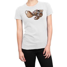 Coffee With Cream Doghnuts And Sweet Design Organic Womens T-Shirt