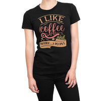 
              I like Coffee And Maybe 3 People Pink And Peach Design Organic Womens T-Shirt
            