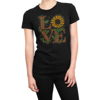 
              LOVE Sunflower Design Organic Womens T-Shirt
            