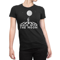 
              Astronaut Walk With The Moon Zebra Cross Design Organic Womens T-Shirt
            