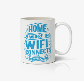 Home Is Where WIFI Connects Automatically Ceramic Mug