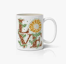 LOVE Sunflower Design Ceramic Mug