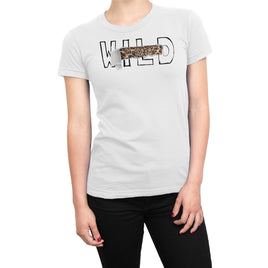Wild Leapord Print Tear Design Organic Womens T-Shirt