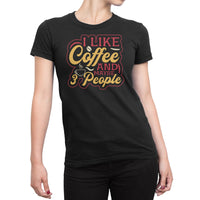
              I like Coffee And Maybe 3 People Red And Yellow Design Organic Womens T-Shirt
            