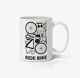 Ride Bike Cycle Parts Design Ceramic Mug