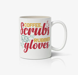 Coffee Scrubs And Rubber Gloves Ceramic Mug