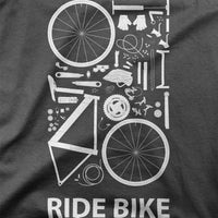
              Ride Bike Cycle Parts Design Organic Womens T-Shirt
            