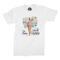 
              Ice Cream Solves Everything Floral Summer Design Organic Mens T-Shirt
            