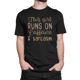 This Girl Runs On Caffeine & Sarcasm Organic Mens T-Shirt