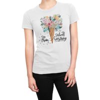 
              Ice Cream Solves Everything Floral Summer Design Organic Womens T-Shirt
            