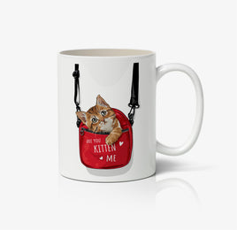 Are You Kitten Me Pouch Bag Ceramic Mug