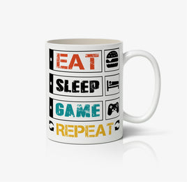 Eat Sleep Game Repeat Ceramic Mug