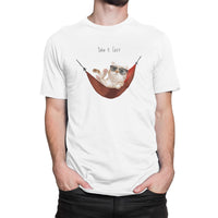 
              Take It Easy Cat Hammock Design Organic Mens T-Shirt
            